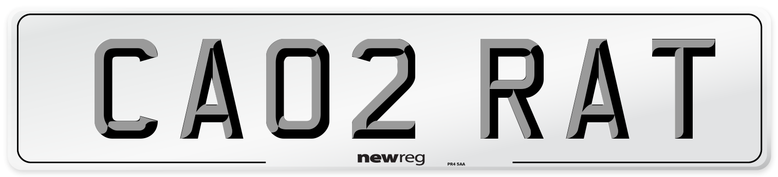 CA02 RAT Number Plate from New Reg